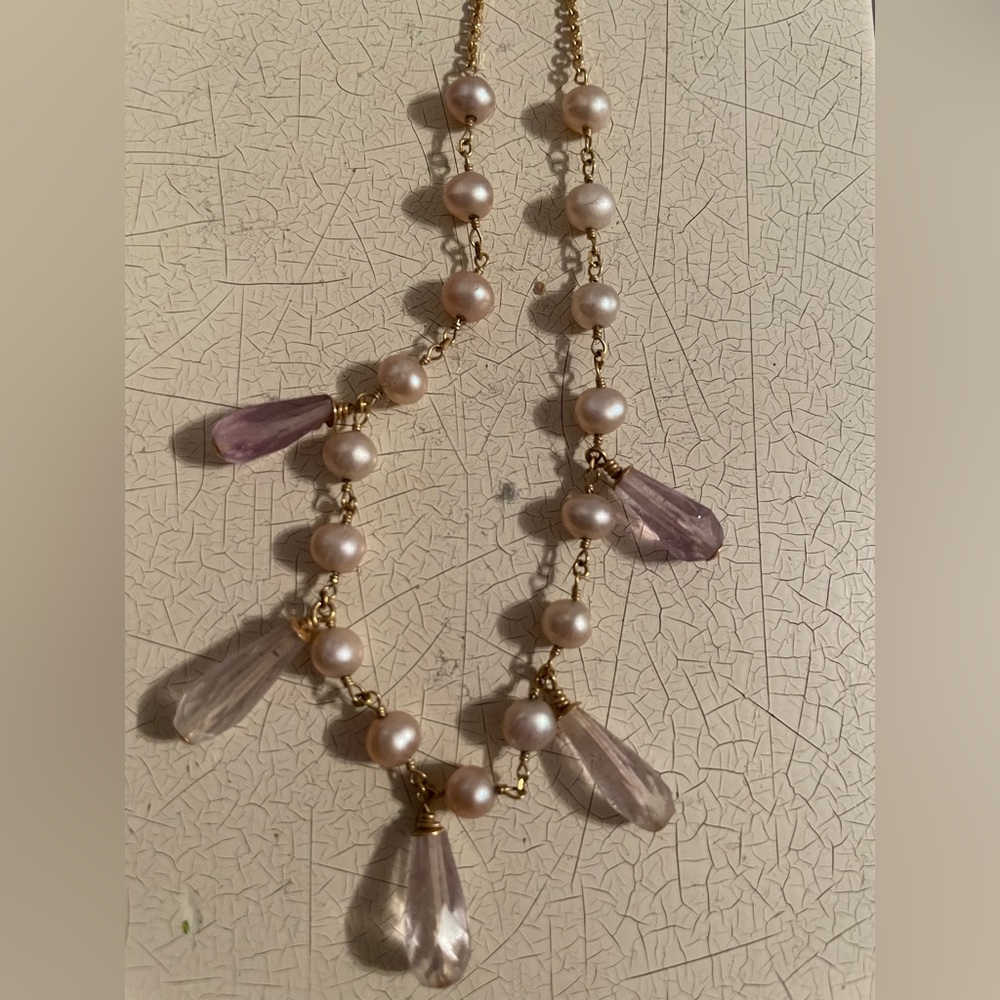 Elegant Pearl and Amethyst Necklace